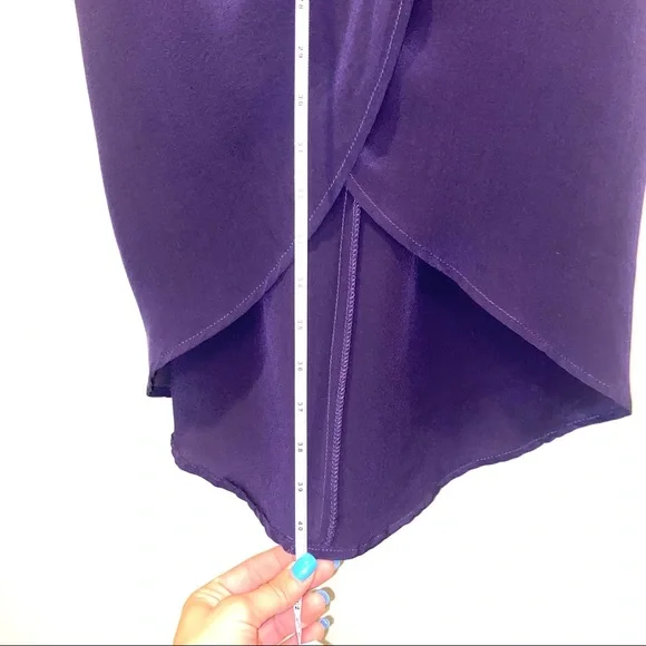 Olivaceous 100% silk layered plum maxi skirt - Picture 5 of 16